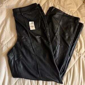 Express Black Faux Leather Trousers